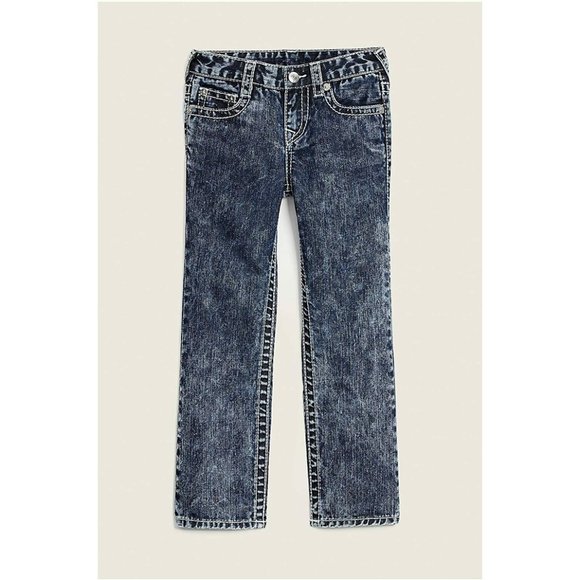 True Religion Kids Boys Big T Straight Leg Red Stitch Jeans in Superblast - Picture 1 of 2
